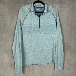 Rhone Shirt Mens Large Green 1/4 Zip Long Sleeve Stretch Performance Golf Preppy